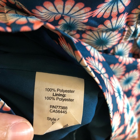 J. Crew Geometric Floral Print Spaghetti strap dress size 4 - Picture 4 of 4